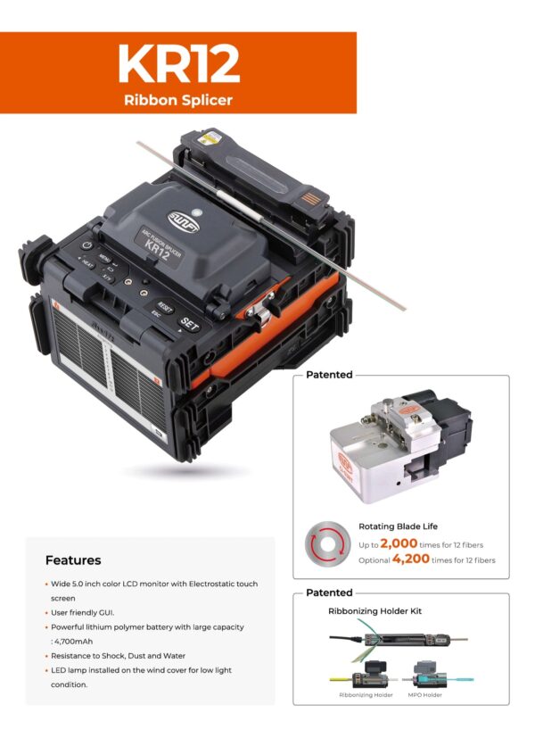 Swift KR12 Ribbon Fiber Fusion Splicer Splicing Machine - Image 2