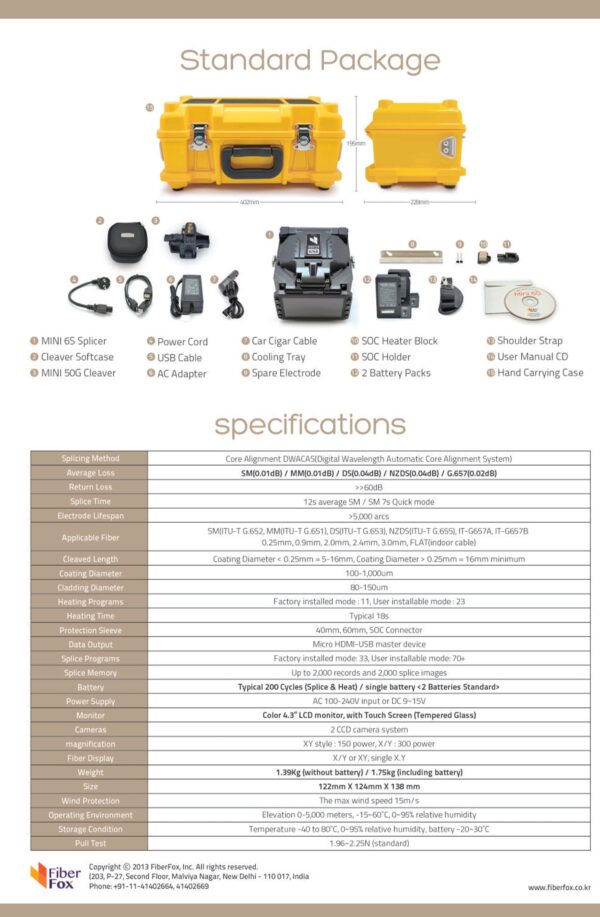 Fiberfox Mini6SI Fusion Splicer Splicing Machine - Image 3