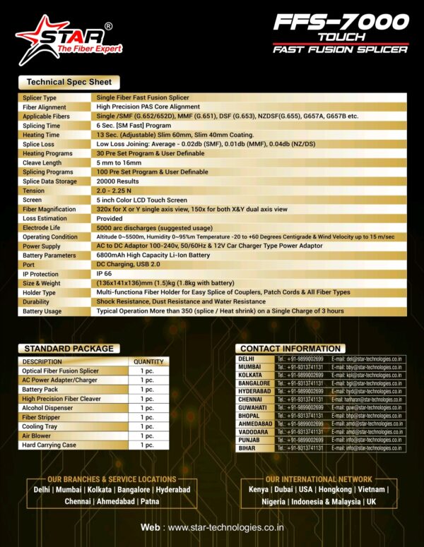 Star FFS 7000 Fusion Splicer Splicing Machine - Image 4