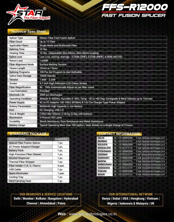 Star 12000R Ribbon Fiber Fusion Splicer Splicing Machine - Image 17
