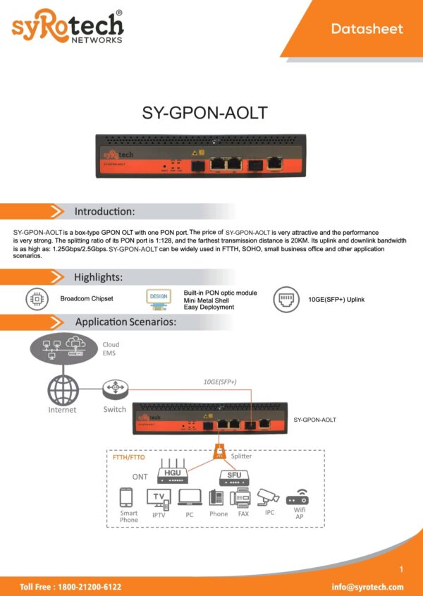 1 single port GPON OLT SYROTECH - Image 2